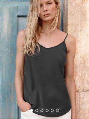 Garnet Hill Washable-Silk V-Neck Camisole